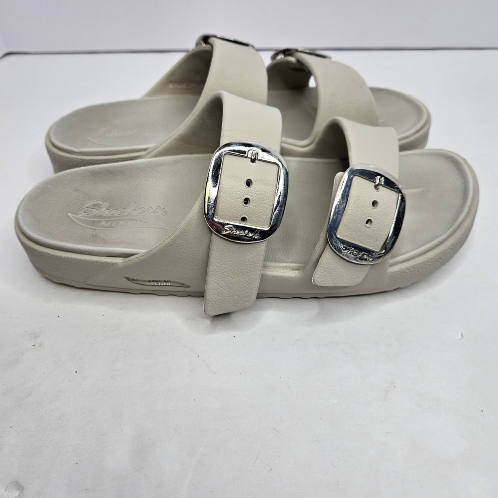 Sketchers ArchFit Slide On Shoes Ivory Size 9 - Picture 10 of 14